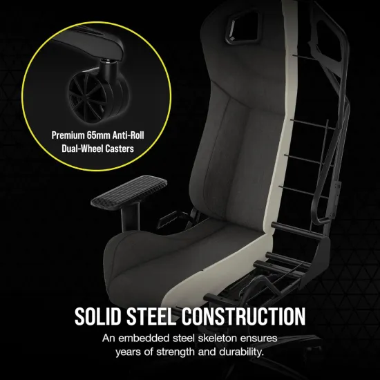 CORSAIR T3 RUSH Fabric Gaming Chair (2023) Charcoal