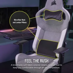 CORSAIR T3 RUSH Fabric Gaming Chair (2023) Grey/White CORSAIR T3 RUSH Fabric Gaming Chair (2023) Grey/White