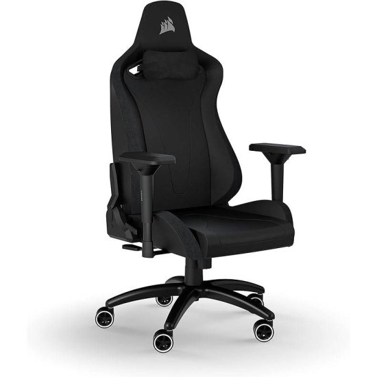 Corsair TC200 Gaming Chair - Plush Leatherette - Black-Black