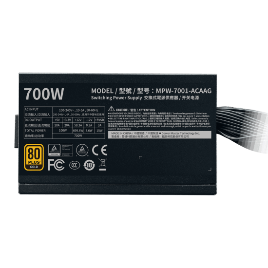 Cooler Master G700 80 PLUS Gold 700W Non Modular Power Supply 