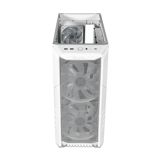 Cooler Master HAF 500 ARGB White Mid-Tower Case with 4 ARGB Fans - White