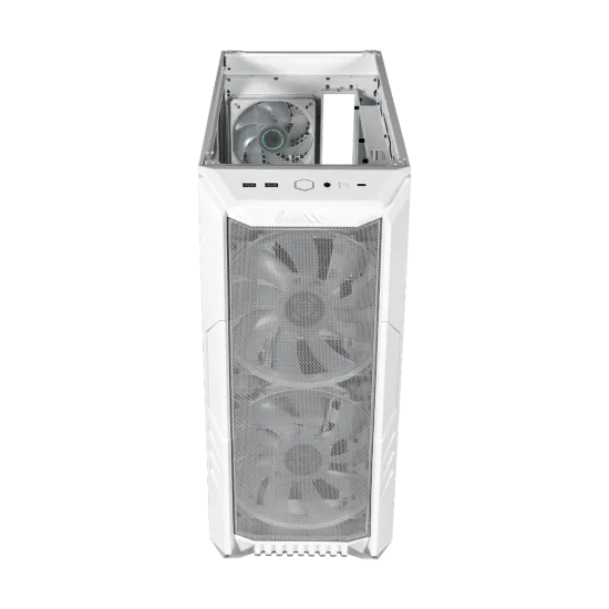 Cooler Master HAF 500 ARGB White Mid-Tower Case with 4 ARGB Fans - White