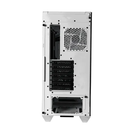 Cooler Master HAF 500 ARGB White Mid-Tower Case with 4 ARGB Fans - White