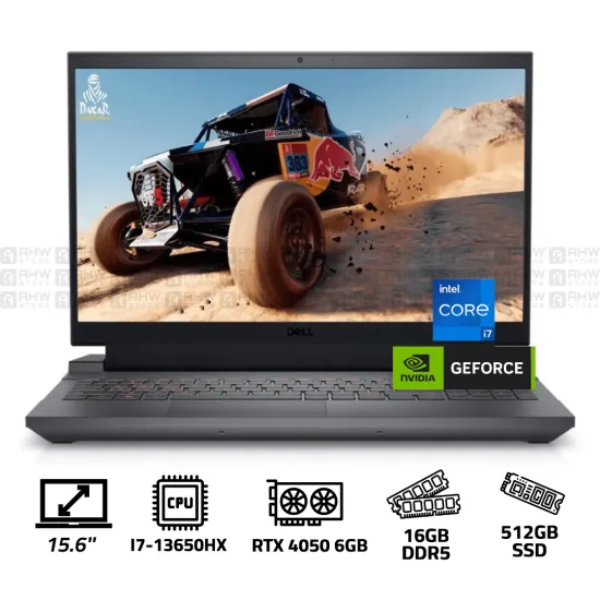 DELL G15 5530 Laptop Core i7-13650HX 16GB DDR5 512GB SSD RTX 4050 6GB 15.6" FHD 165Hz Black