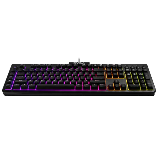 EVGA Z12 RGB Membrane Gaming Keyboard Black ,5 Programmable Macro Keys, Dedicated Media Keys, Water Resistant