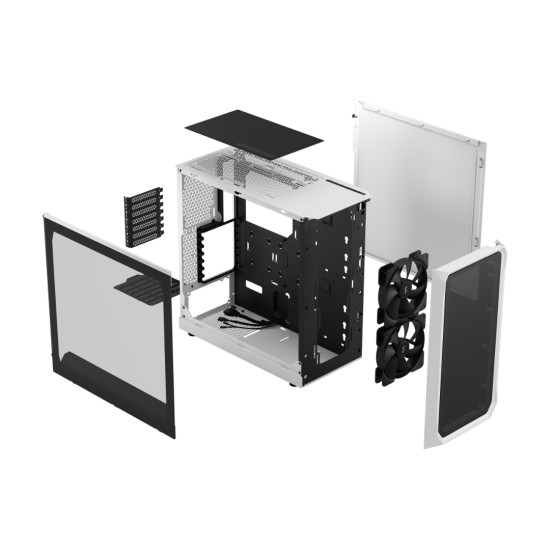 Fractal Design Focus 2 RGB White TG Clear Tint Case