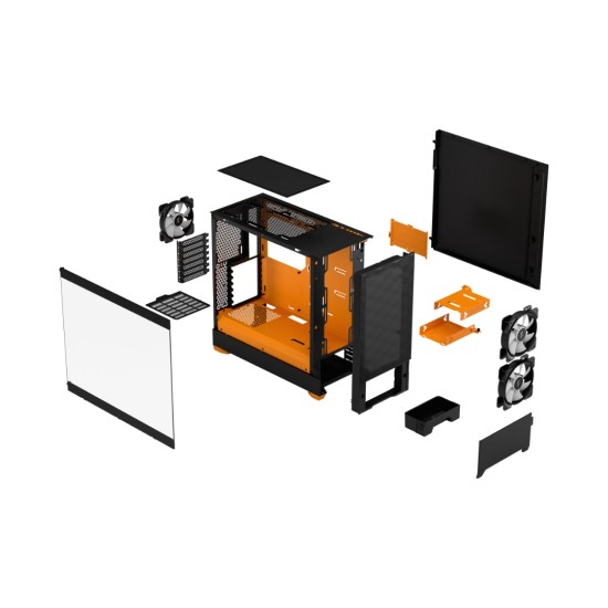 Fractal Design Pop Air RGB Orange TG Clear Tint Case