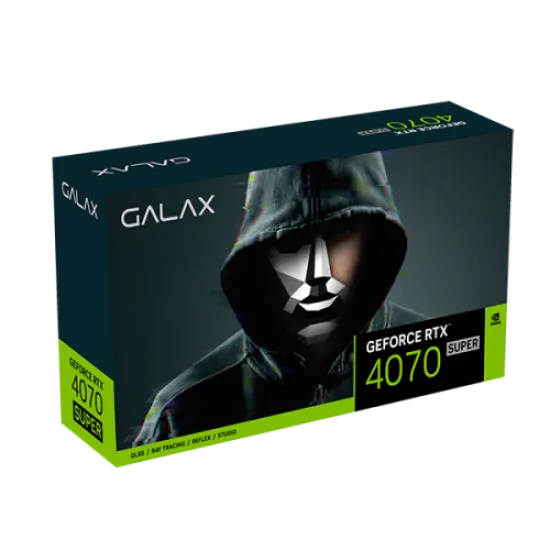 GALAX GeForce RTX 4070 SUPER 1-Click OC 2X 12GB GDDR6X Graphics Card Black