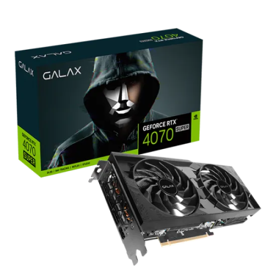 GALAX GeForce RTX 4070 SUPER 1-Click OC 2X 12GB GDDR6X Graphics Card Black