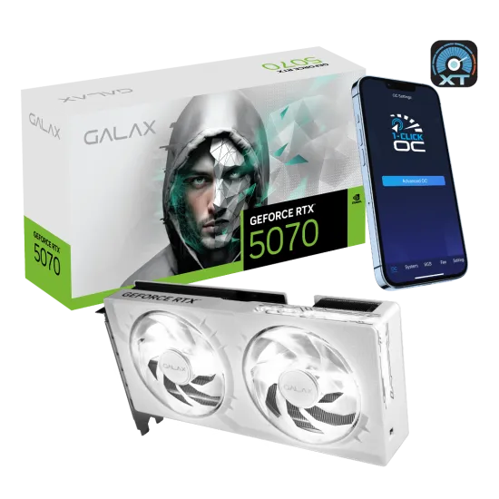 GALAX GeForce RTX 5070 1-Click OC 12GB GDDR7 Graphics Card White GALAX GeForce RTX 5070 1-Click OC 12GB GDDR7 Graphics Card White