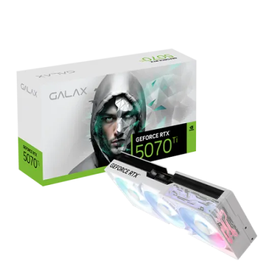 GALAX GeForce RTX 5070TI 1-Click OC 16GB GDDR7 Graphics Card White