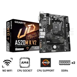 Gigabyte A520M K V2 DDR4 AM4 M-ATX Motherboard Black