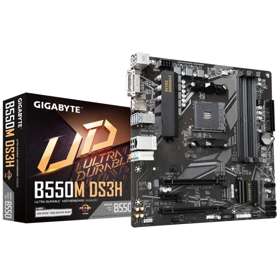 Gigabyte B550M DS3H AM4 DDR4 M-ATX Motherboard Black