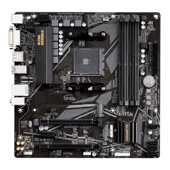 Gigabyte B550M DS3H AM4 DDR4 M-ATX Motherboard Black