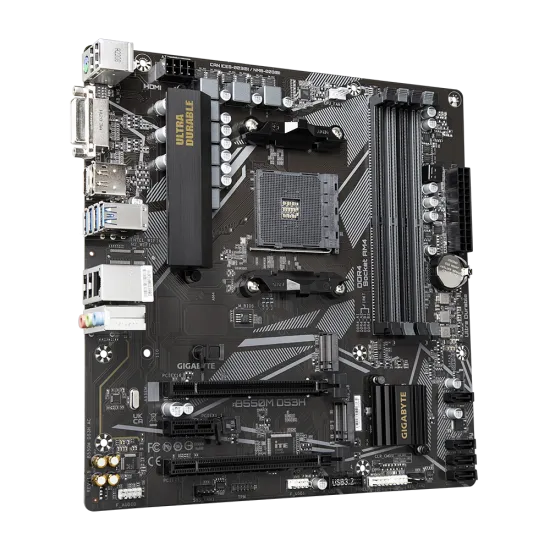 Gigabyte B550M DS3H AM4 DDR4 M-ATX Motherboard Black