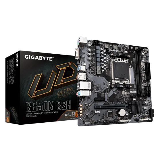 Gigabyte B650M S2H AM5 DDR5 M-ATX Motherboard Black