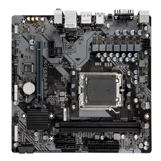 Gigabyte B650M S2H AM5 DDR5 M-ATX Motherboard Black