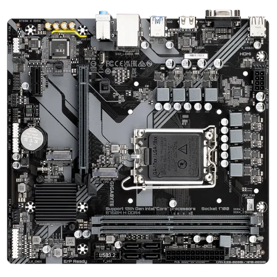 Gigabyte B760M H LGA1700 DDR4 M-ATX Motherboard Black