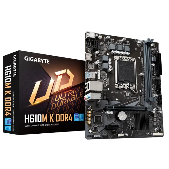 GIGABYTE H610M K DDR4 LGA 1700 M-ATX Motherboard Black