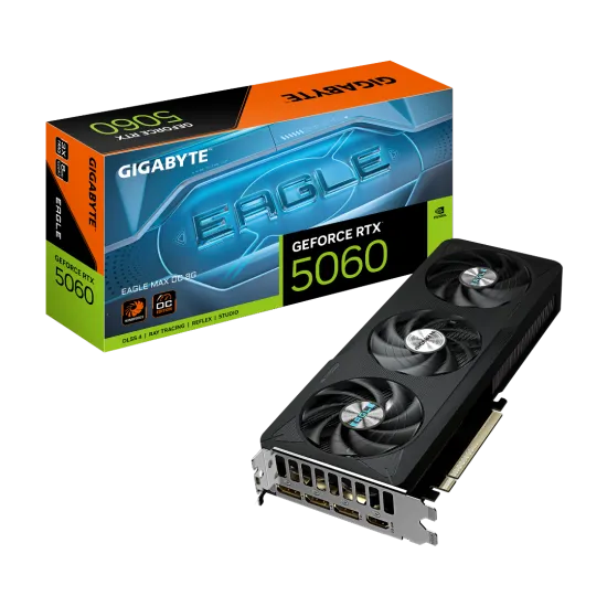 Gigabyte GeForce RTX 5060 EAGLE MAX OC 8GB Graphics Card Black