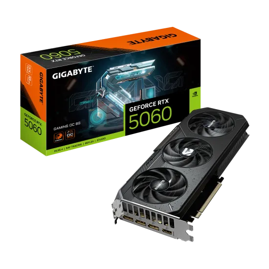Gigabyte GeForce RTX 5060 GAMING OC 8GB GDDR7 Graphics Card Black