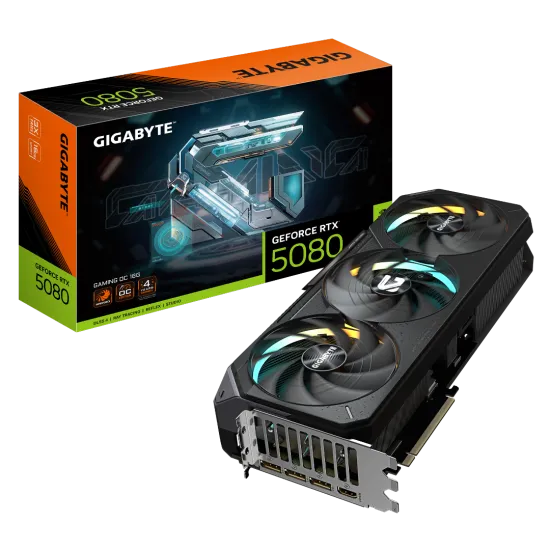 Gigabyte GeForce RTX 5080 GAMING OC 16G GDDR7 Graphics Card Black