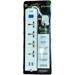 Gigamax Electricity Power Strip 4 socket 2 USB