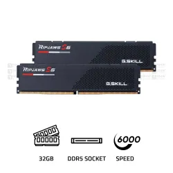 G.SKILL Ripjaws S5 32GB (2x16GB) 6000MHz CL36 DDR5 Black RAM