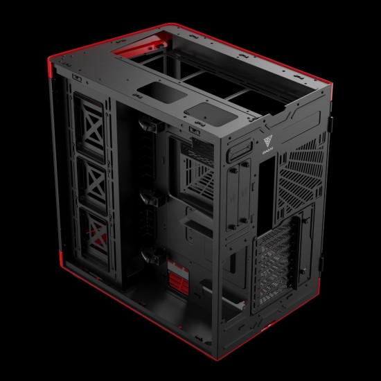 GAMDIAS NESO P1 ARGB Full Tower Gaming Case - Black & Red