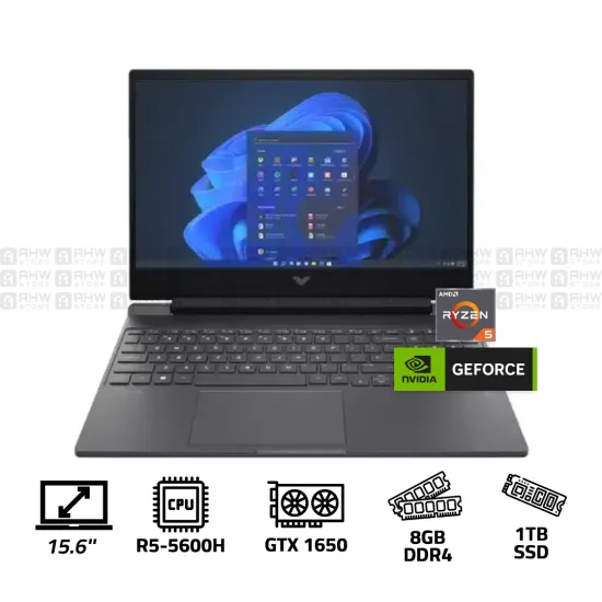 HP VICTUS 15 Laptop RYZEN 5 5600H 8GB DDR4 1TB SSD GTX 1650 4GB 15.6" FHD 144Hz Win 11 Mica Silver
