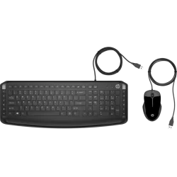 HP Pavilion 200 Wired Office Combo Keyboard and Mouse 1600 DPI Arabic English Black