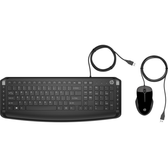 HP Pavilion 200 Wired Office Combo Keyboard and Mouse 1600 DPI Black