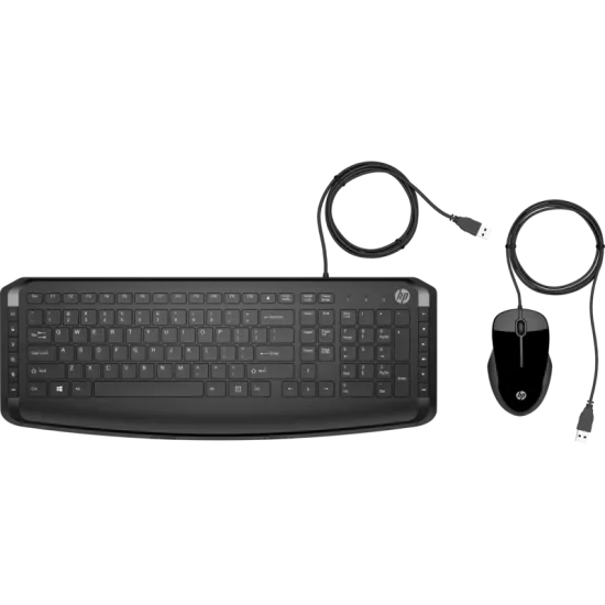 HP Pavilion 200 Wired Office Combo Keyboard and Mouse 1600 DPI Arabic English Black