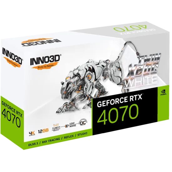 INNO3D GeForce RTX 4070 Twin X2 12GB GDDR6X OC Graphics Card White