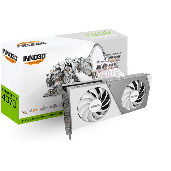 INNO3D GeForce RTX 4070 Twin X2 12GB GDDR6X OC Graphics Card White