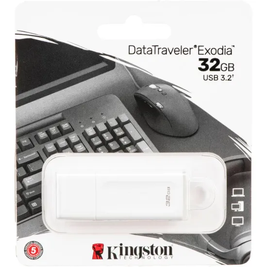 Kingston Exodia 32GB USB 3.2 Flash Memory White
