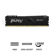 Kingston FURY Beast 16GB 3200MHz CL22 DDR4 RAM Black  Kingston FURY Beast 16GB 3200MHz CL22 DDR4 RAM Black