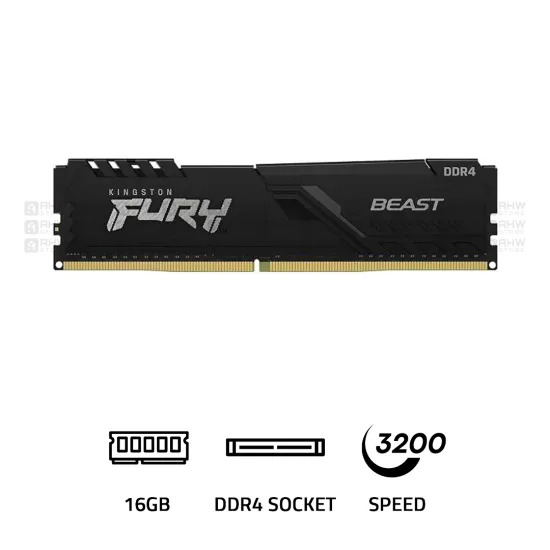 Kingston FURY Beast 16GB 3200MHz CL22 DDR4 RAM Black 