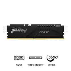 Kingston Fury Beast DDR5 16GB 5600 MHz CL36 RAM Black