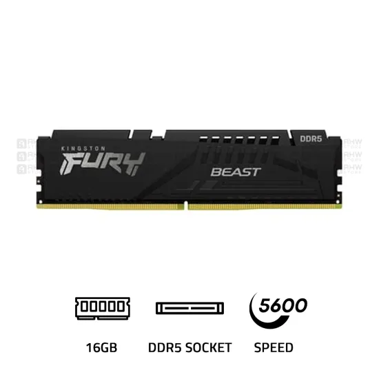 Kingston Fury Beast DDR5 16GB 5600 MHz CL36 RAM Black