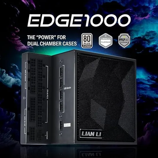 Lian Li Edge Gold EG1000 1000W 80 Plus Platinum PCIe 5.1 ATX 3.1 Full Modular Power Supply Black