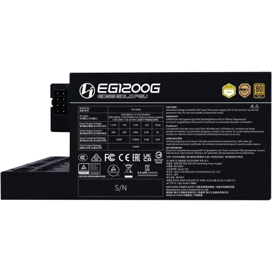 Lian Li Edge Gold EG1200G 1200W 80 Plus Gold PCIe 5.1 ATX 3.1 Full Modular Power Supply Black
