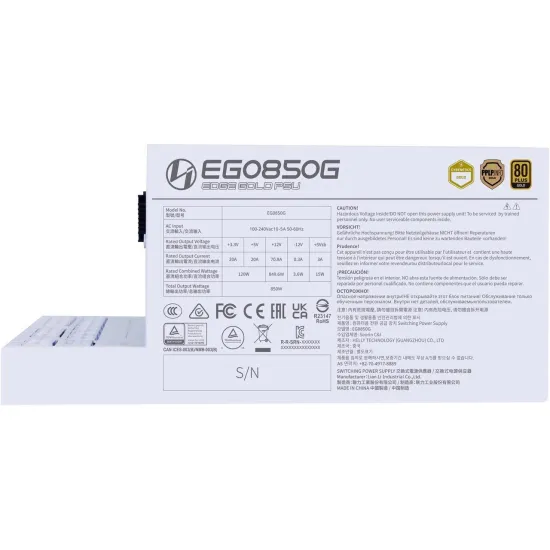 Lian Li Edge Gold EG0850G 850W 80 Plus Gold PCIe 5.1 ATX 3.1 Full Modular White Power Supply