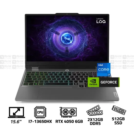 Lenovo LOQ 15IRX9 Core I7-13650HX 24GB DDR5 512GB SSD RTX 4050 6GB 15.6" FHD 144Hz 2Y Warranty