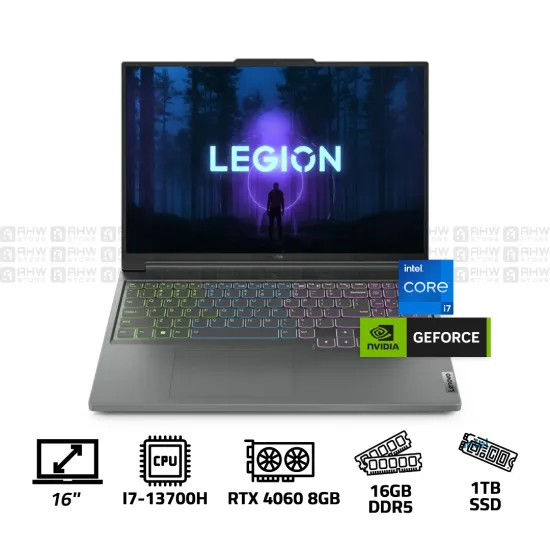 Lenovo LEGION Slim 5 Laptop Core i7-13700H 16GB DDR5 1TB SSD RTX 4060 8GB 16" 2K 165Hz Gray