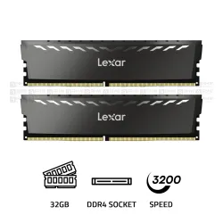 Lexar THOR DDR4 RAM 32GB Kit (2x16GB) 3200 MHz CL16 Black