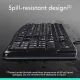 Logitech MK120 Wired Keyboard and Mouse Combo for Windows, English & Arabic Keys Optical Wired Mouse, Full-Size Keyboard, USB Plug-and-Play, Compatible with PC, Laptop - Black