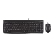 Logitech MK120 Wired Keyboard and Mouse Combo for Windows, English & Arabic Keys Optical Wired Mouse, Full-Size Keyboard, USB Plug-and-Play, Compatible with PC, Laptop - Black