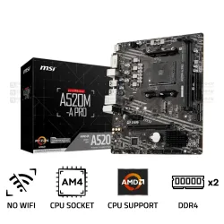 MSI A520M-A PRO DDR4 AM4 M-ATX Motherboard Black
