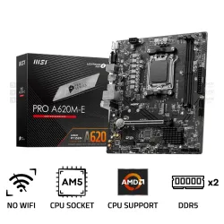 MSI A620M-E PRO DDR5 AM5 M-ATX Motherboard Black